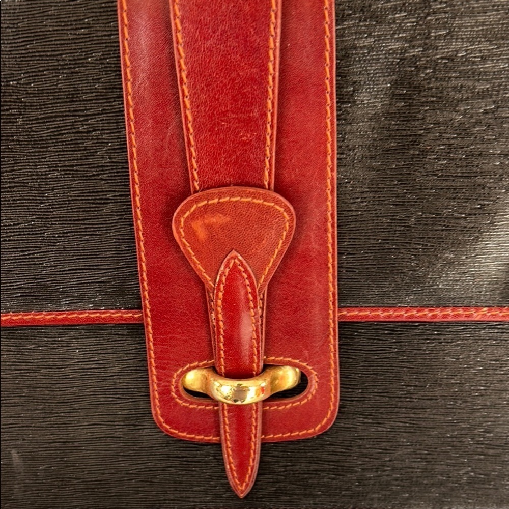Bollini Genuine Italian Leather Black and Brown Crossbody Bag Classic Structured - Picture 10 of 16